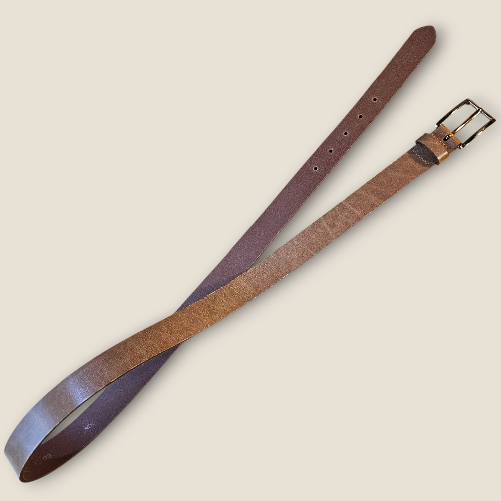 🤎✨ Mantles Brown Leather Women's Belt – XL | Goldtone Hardware | Made in Canad